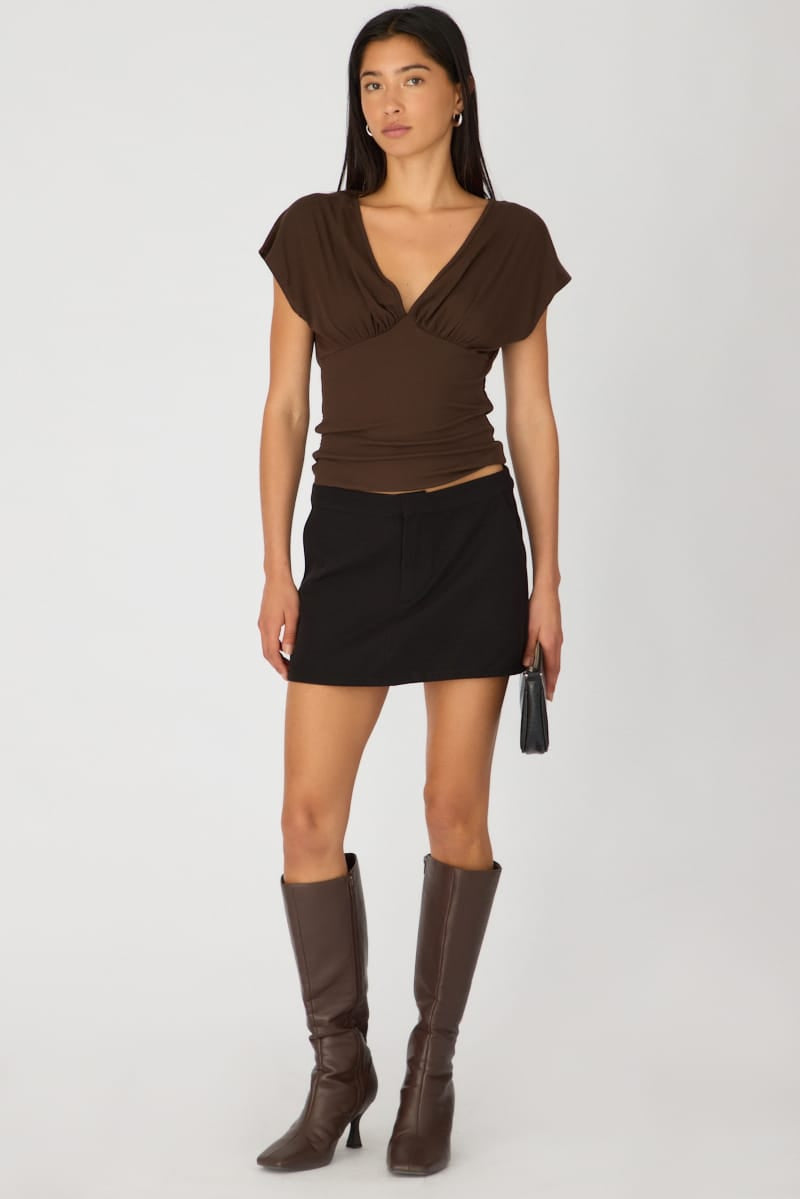 Black Tailored Mini Skirt Mid Rise for Ally Fashion