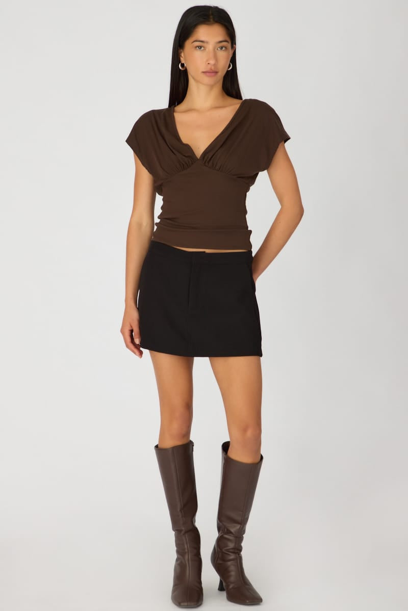 Black Tailored Mini Skirt Mid Rise for Ally Fashion