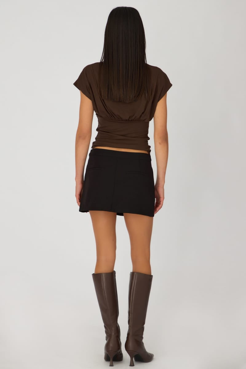 Black Tailored Mini Skirt Mid Rise for Ally Fashion
