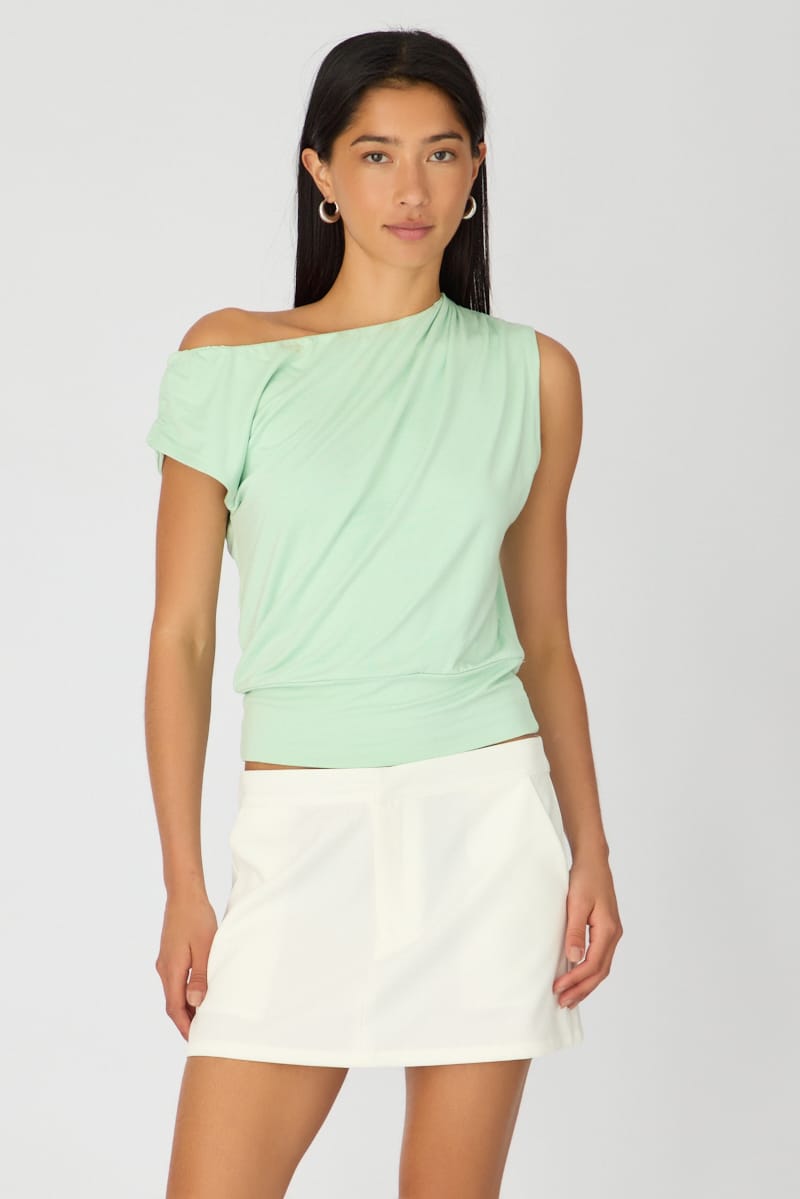 White Tailored Mini Skirt Mid Rise for Ally Fashion