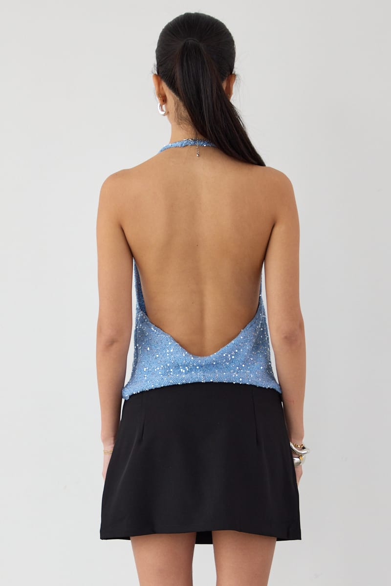 Black Mini Skort Skirt High Rise Tailored for Ally Fashion