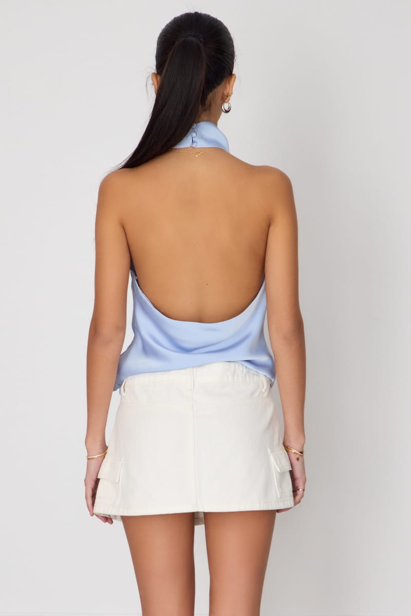 White Cargo Mini Skirt Mid Rise Utility Pocket Detail for Ally Fashion