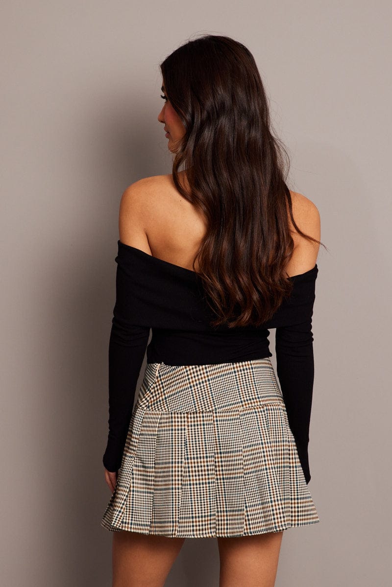 Grey Check Tennis Skirt Mini for Ally Fashion