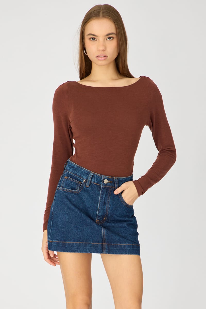 Denim Mini Skirt Mid Rise Longline for Ally Fashion