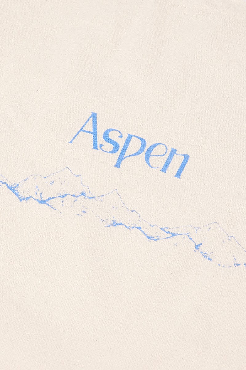 Blue Print Tote Bag Printed Aspen for Ally Fashion