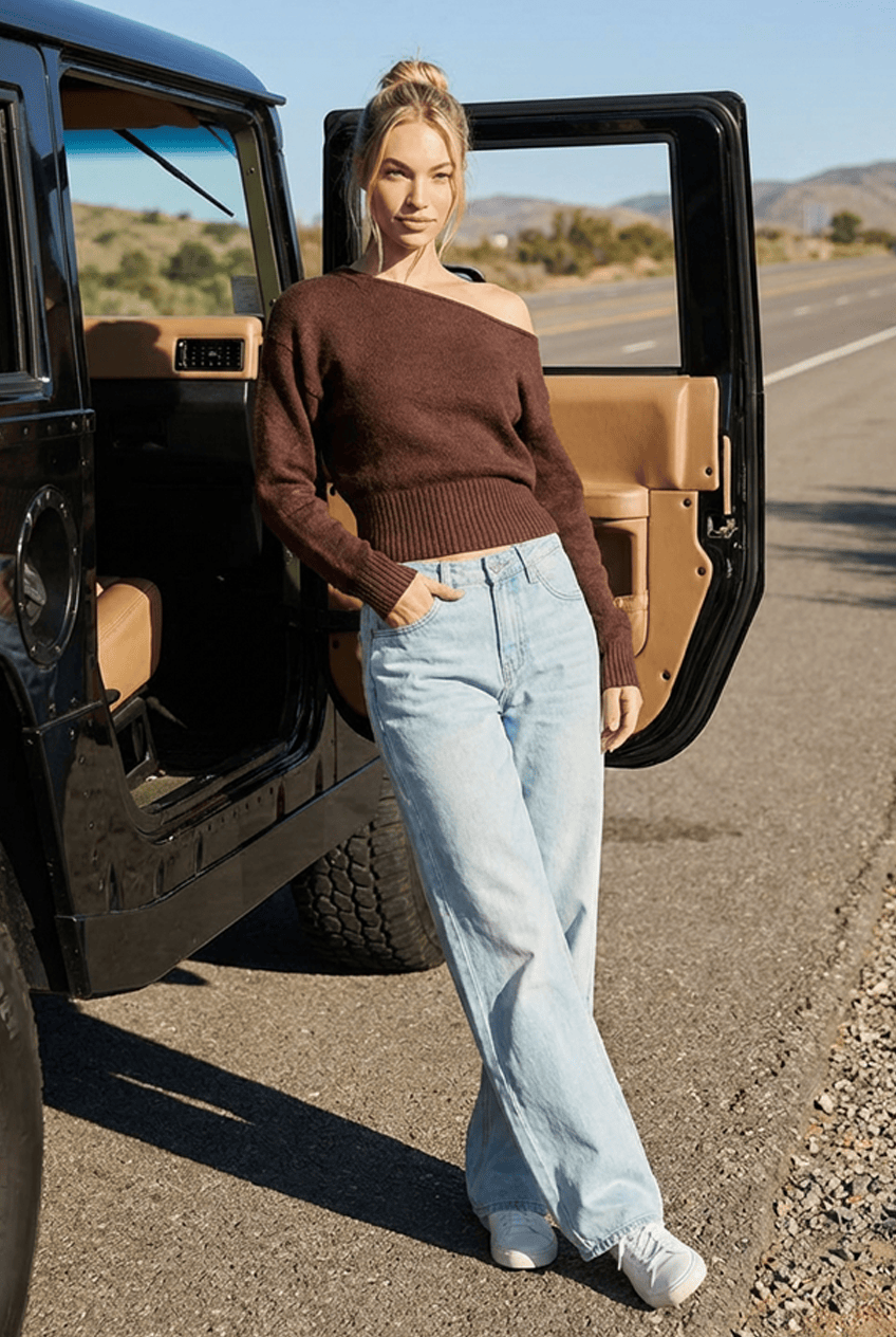 Denim Denim Wide Leg Jean Mid Rise