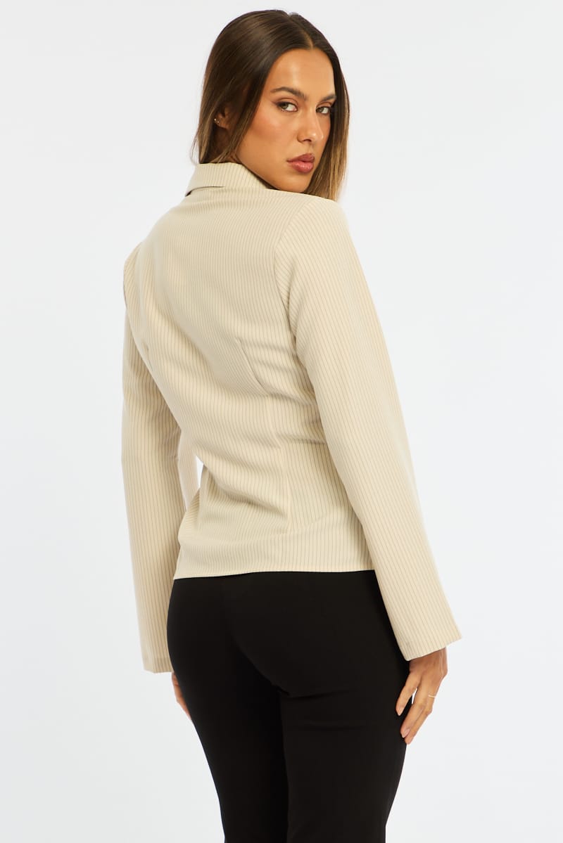 Yellow Stripe Shirt Long Sleeve Collared Button Up Pinstripe for Ally Fashion