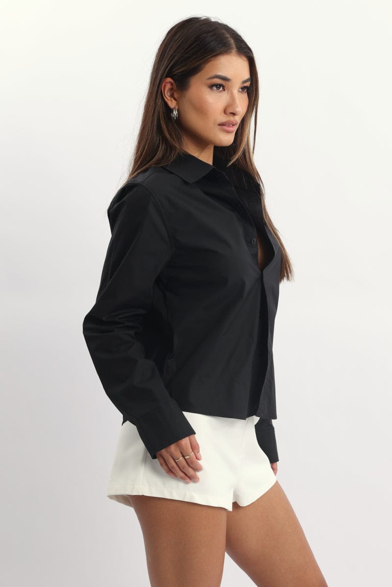 Black Smart Fit Shirt Long Sleeves Collared for Ally Fashion
