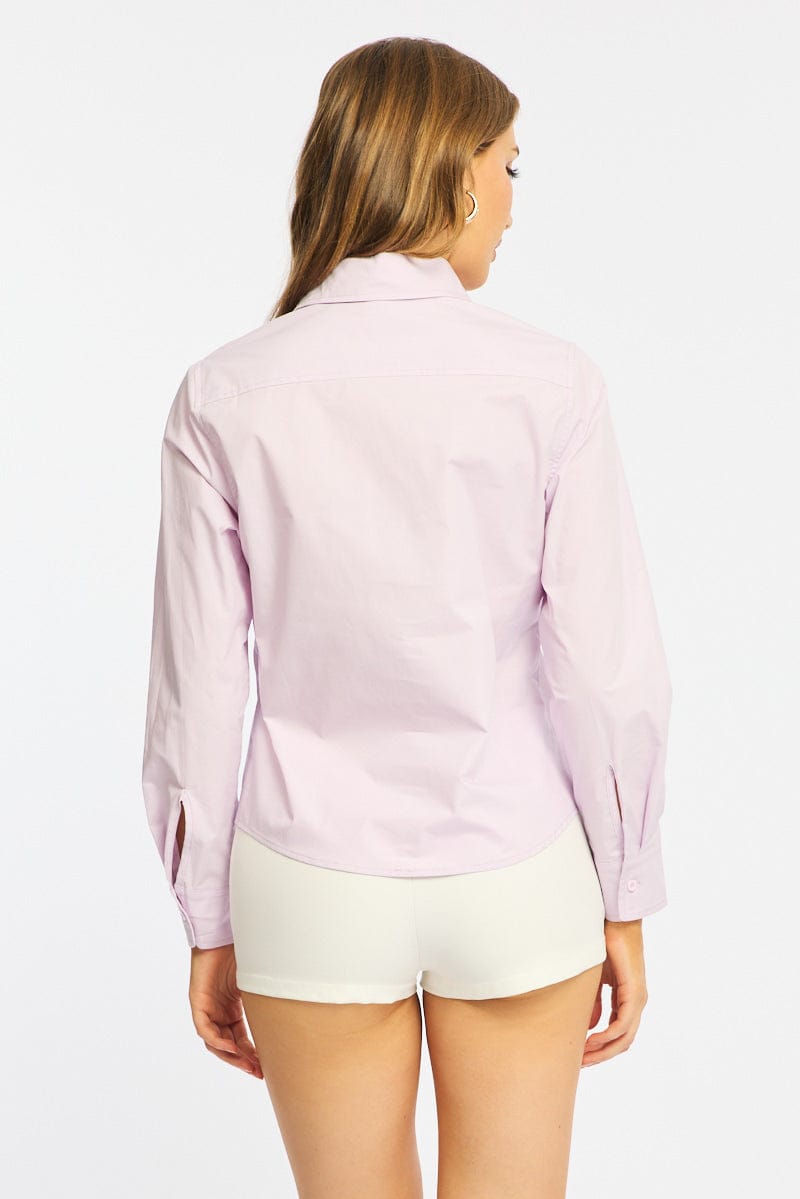 Pink Smart Fit Shirt Long Sleeves Collared for Ally Fashion