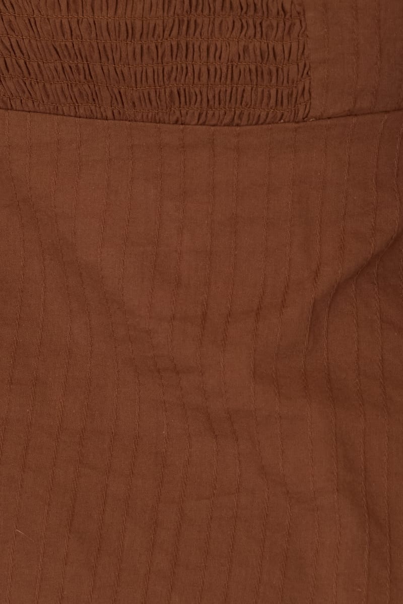 Brown Cami Sleeveless V-neck Lace Detail Cotton for Ally Fashion