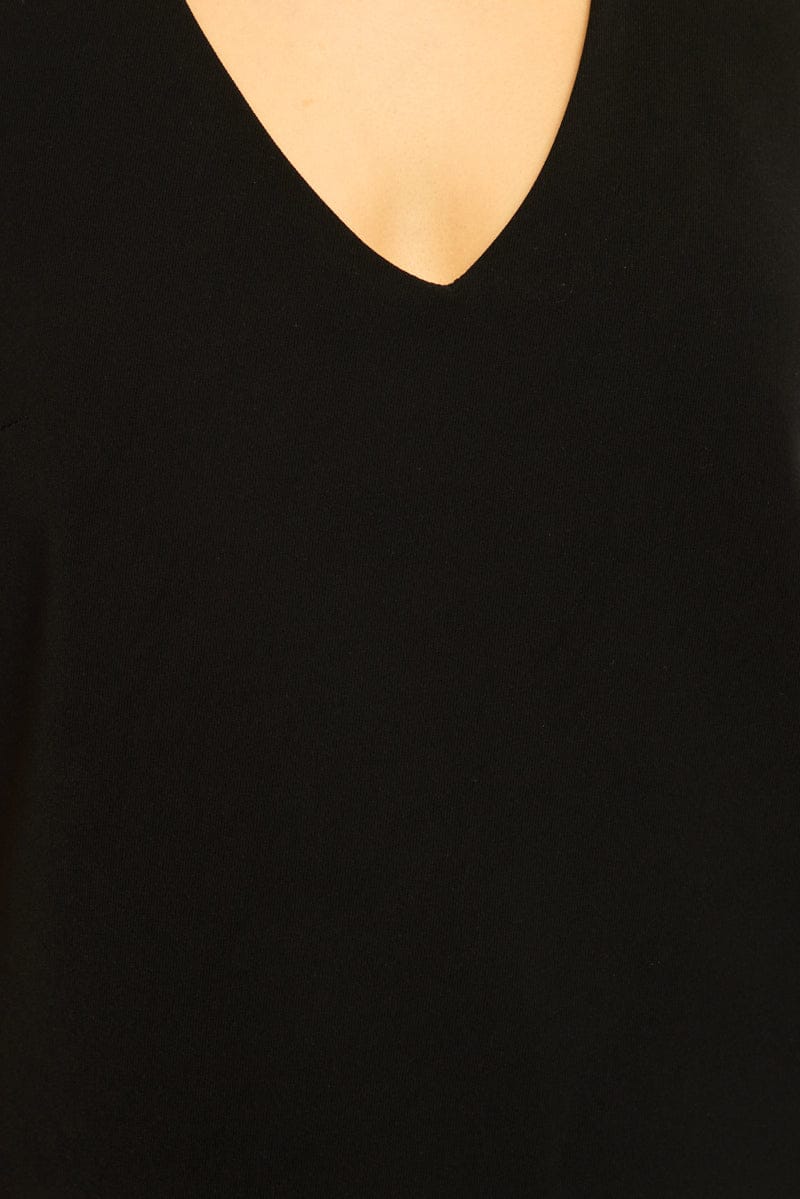 Black Relaxed Tie Back Halter Top for Ally Fashion