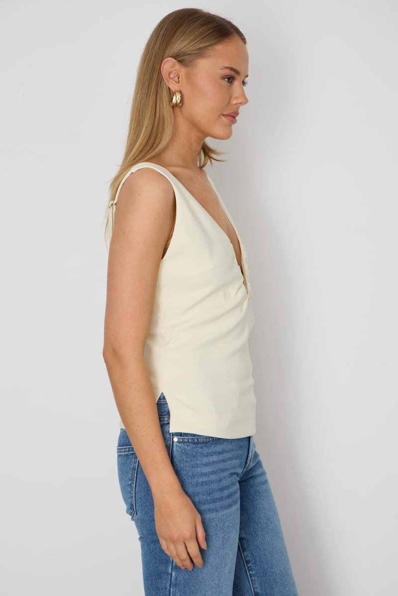 Yellow Deep Ruched Halter Neck Top for Ally Fashion