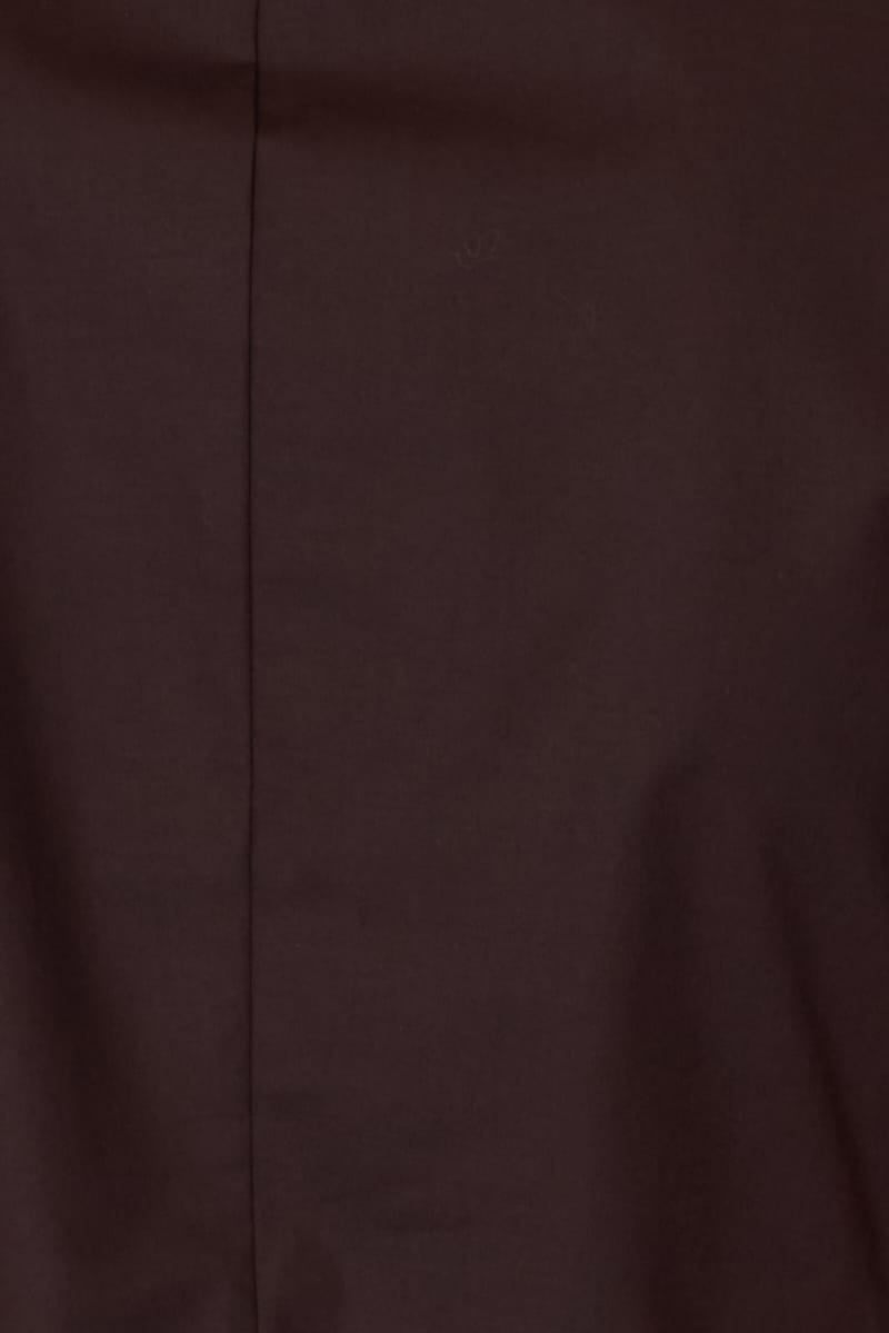 Brown Fitted Collar Shirt Short Sleeve Button Up for Ally Fashion