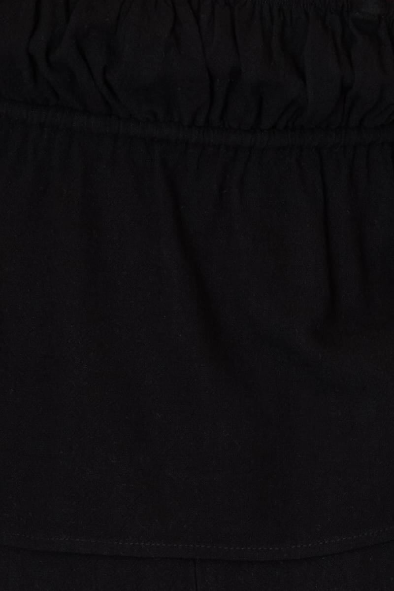 Black Cami Top Sleeveless Front Tie Babydoll Linen Blend for Ally Fashion