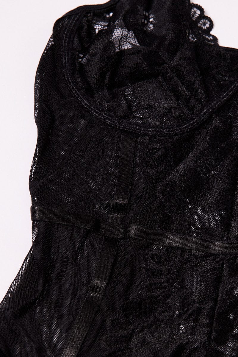 Black Lace Bodysuit One Piece Lingerie | Ally Fashion