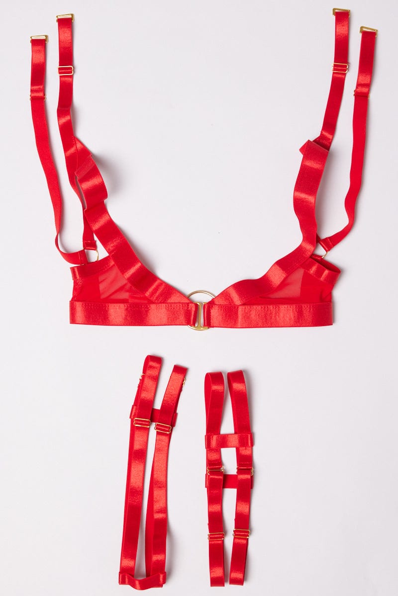 Red Strappy Lingerie Set for Ally Fashion