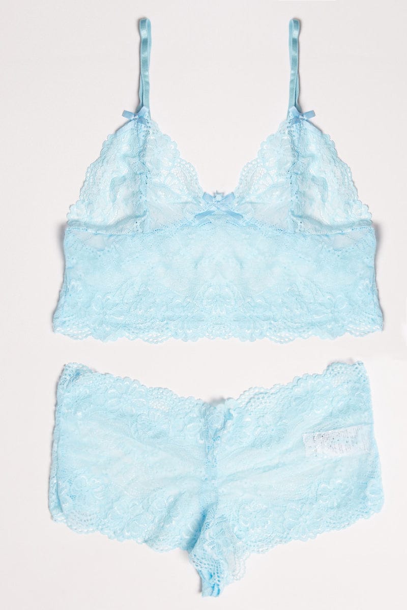 Blue Lace Lingerie Set for Ally Fashion