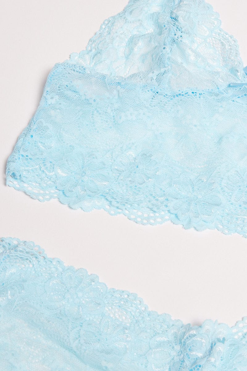 Blue Lace Lingerie Set for Ally Fashion