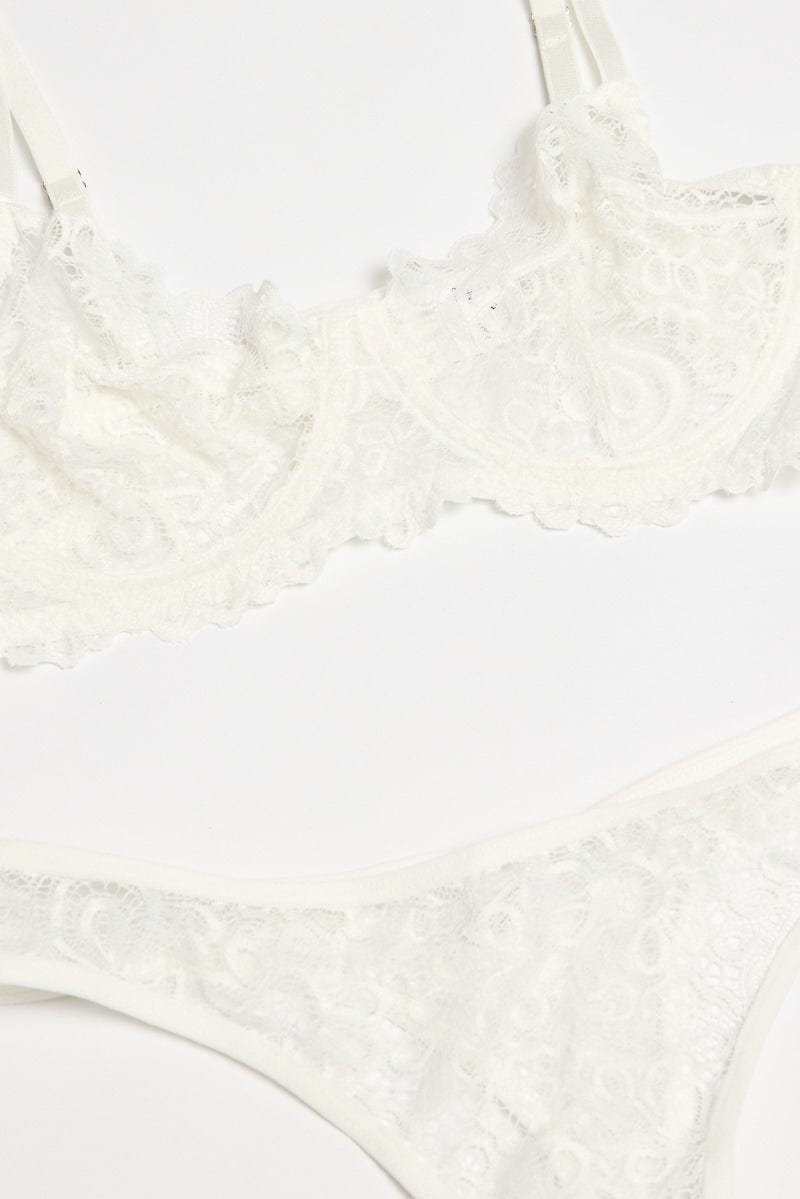 White Lace Lingerie Set for Ally Fashion