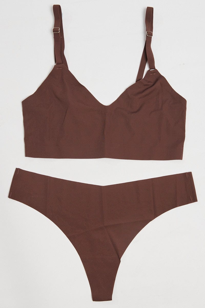 Brown Lingerie Set for Ally Fashion