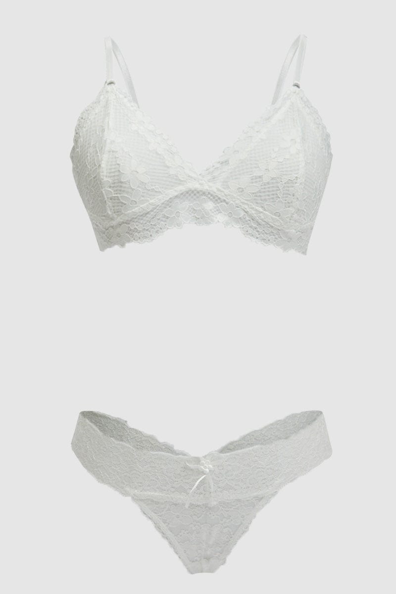 White Lace Lingerie Set for Ally Fashion