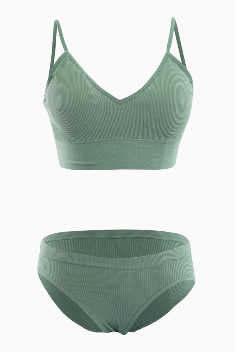 Green Seamless Lingerie Set for Ally Fashion