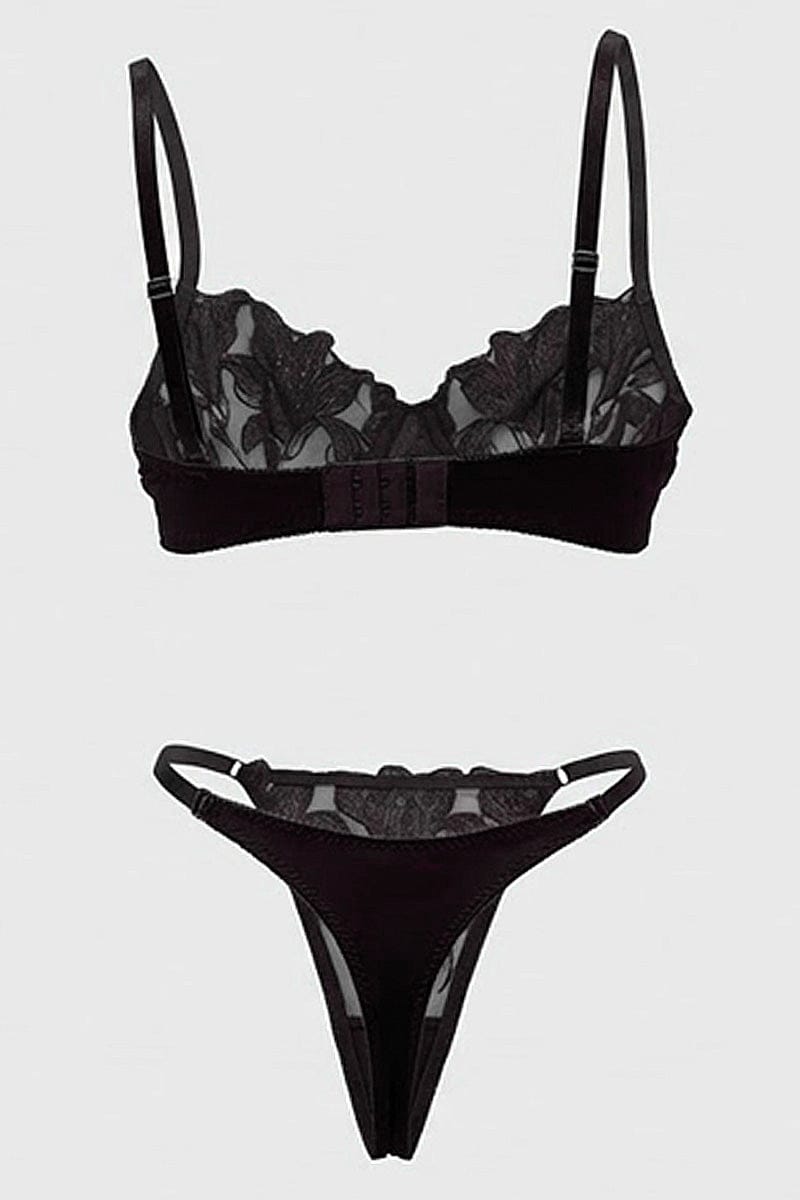 Black Embroidery Lingerie Set for Ally Fashion