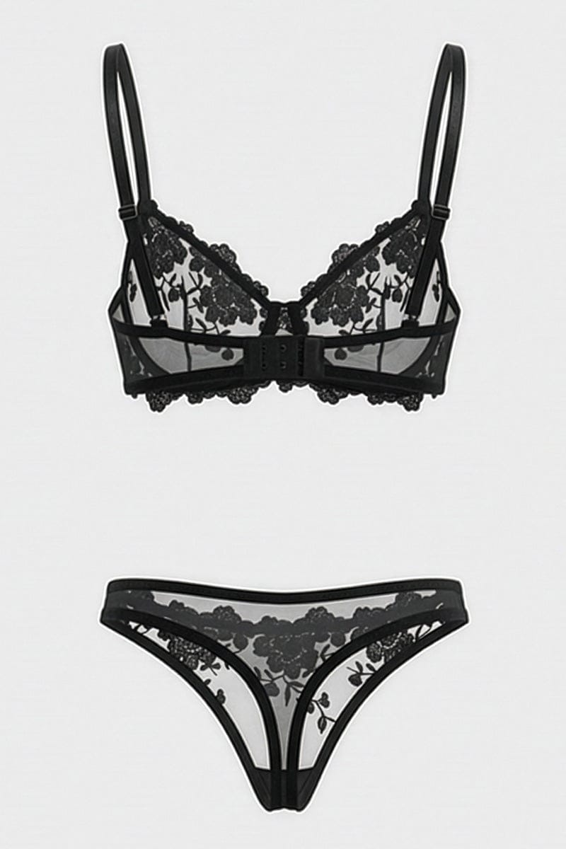 Black Embroidery Lingerie Se for Ally Fashion