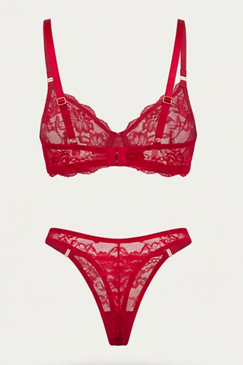 Red Lace Lingerie Set for Ally Fashion