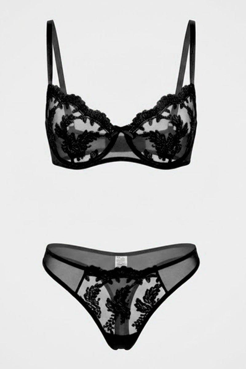 Black Embroidery Lingerie Set for Ally Fashion