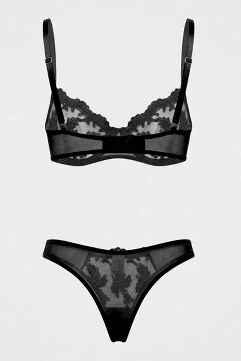 Black Embroidery Lingerie Set for Ally Fashion