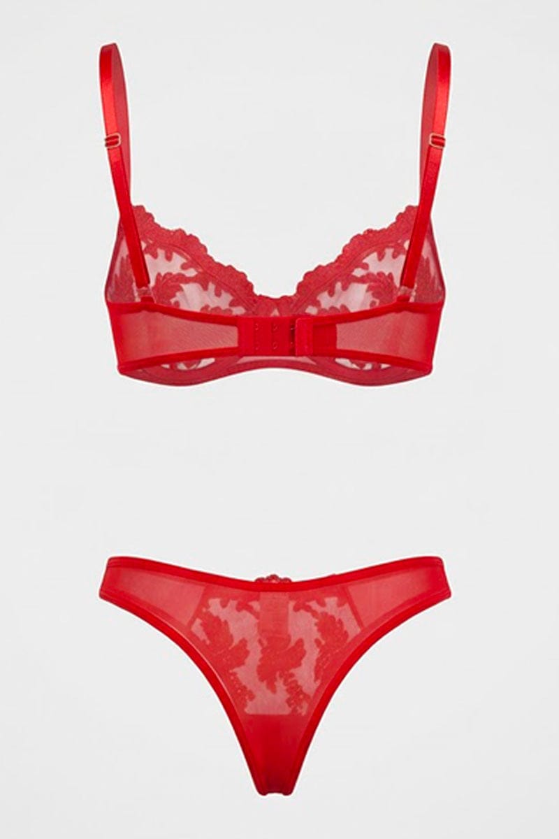 Red Embroidery Lingerie Set for Ally Fashion