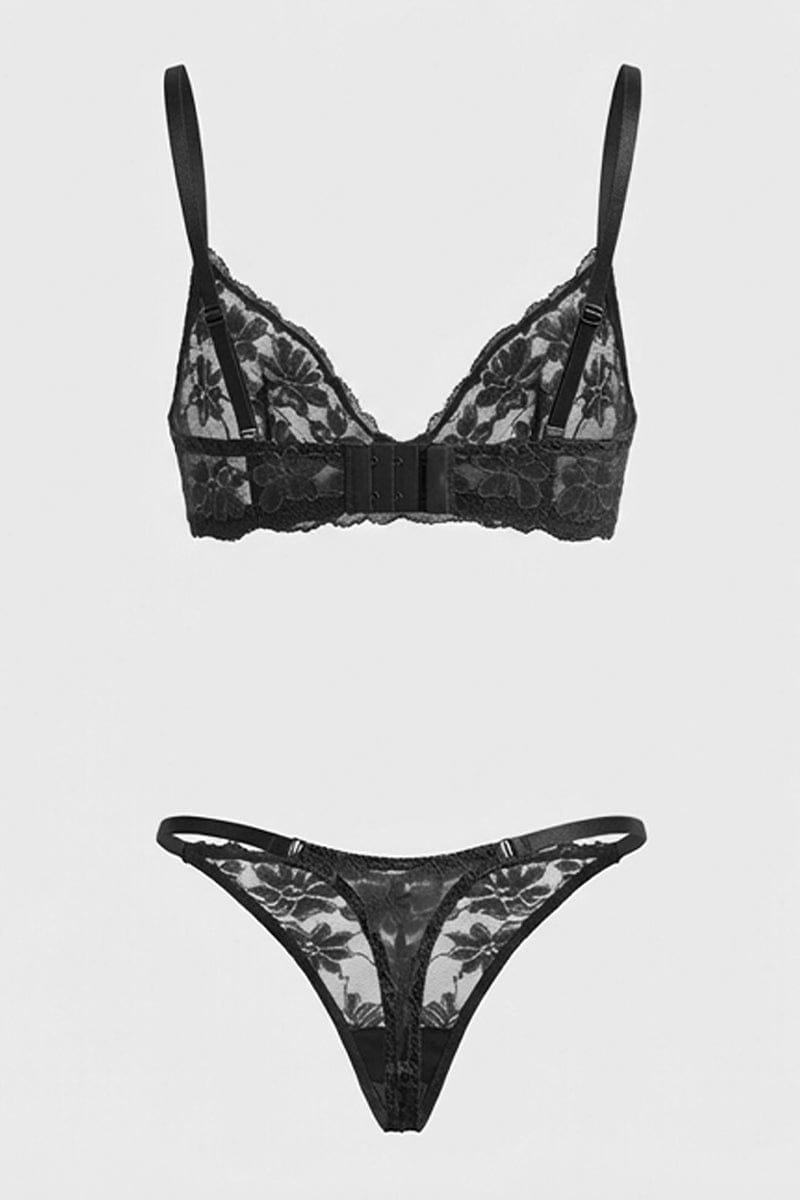 Black Lace Lingerie Set for Ally Fashion