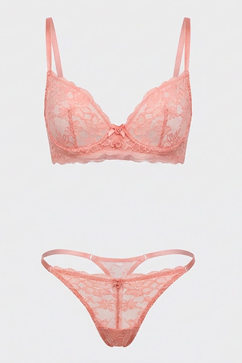 Pink Lace Lingerie Set for Ally Fashion