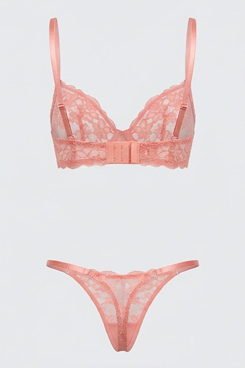Pink Lace Lingerie Set for Ally Fashion