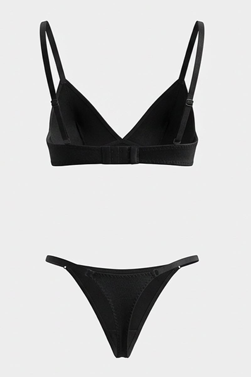 Black Satin Lingerie Set for Ally Fashion