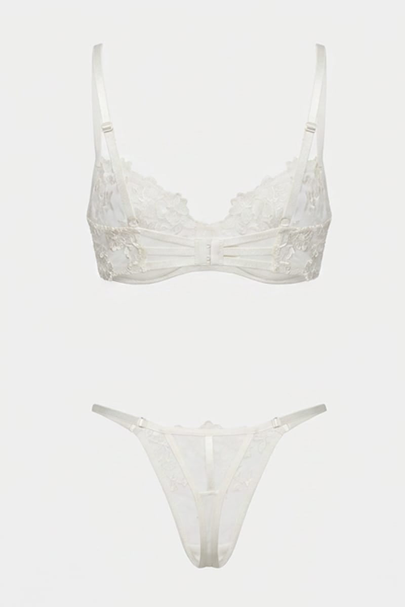White Embroidery Lingerie Set for Ally Fashion