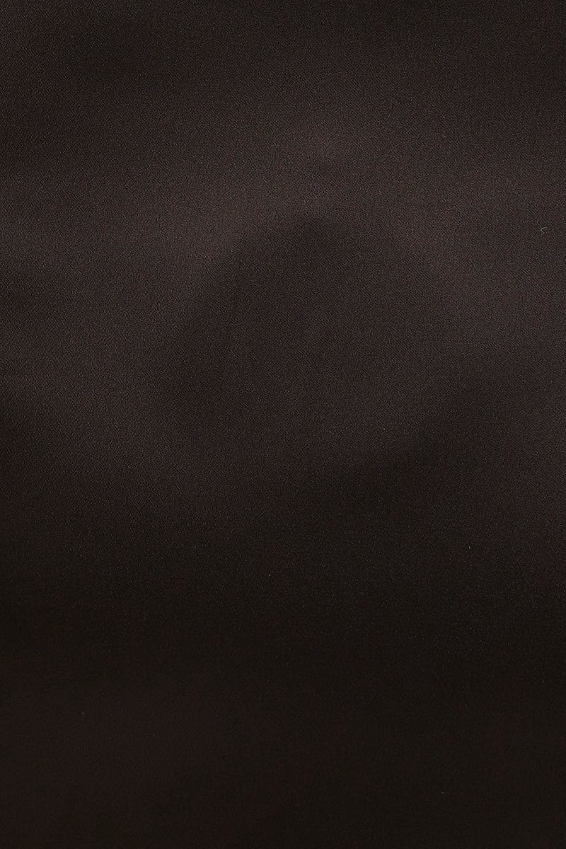 A LINE SKIRT Black Mini Skirt High Rise Satin for Women by Ally