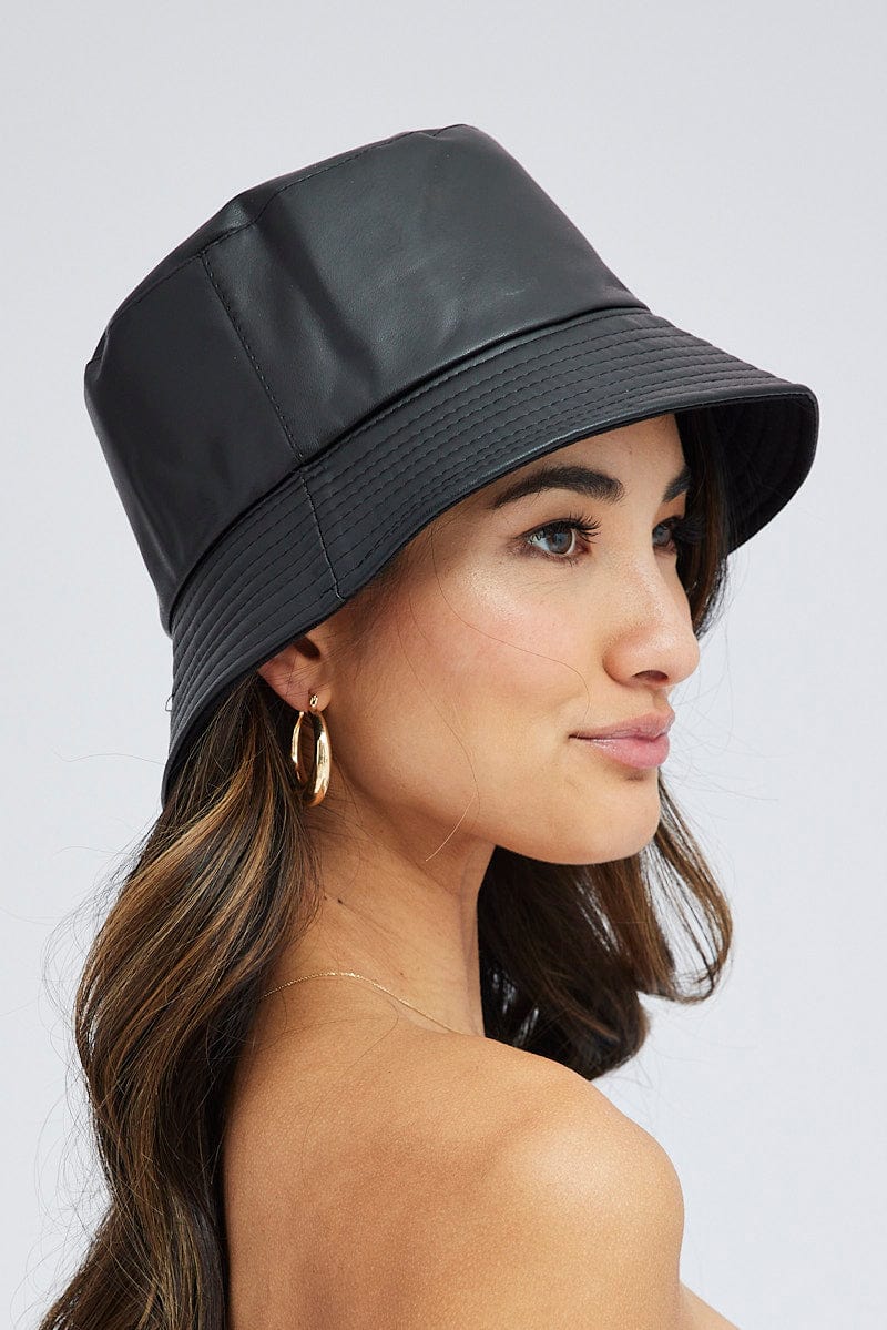 Black PU Hat for Ally Fashion