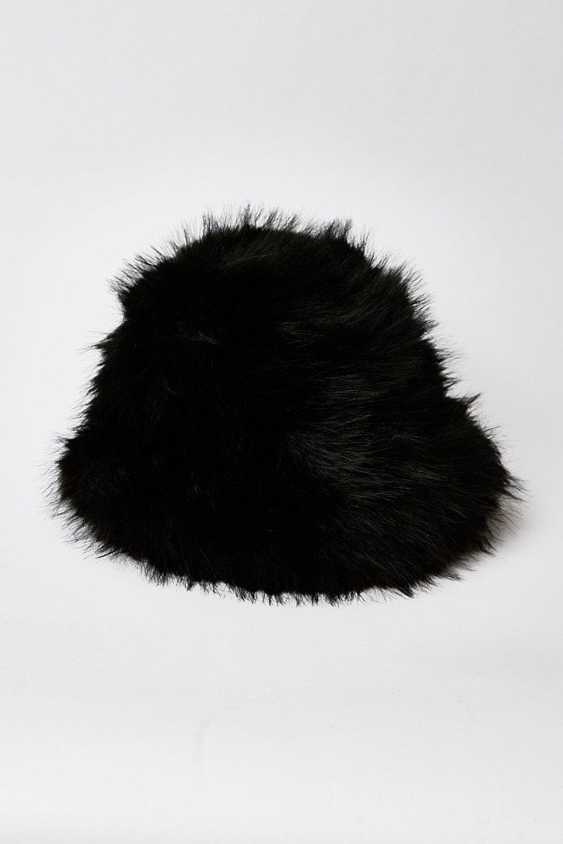 Black Faux Fur Hat for Ally Fashion