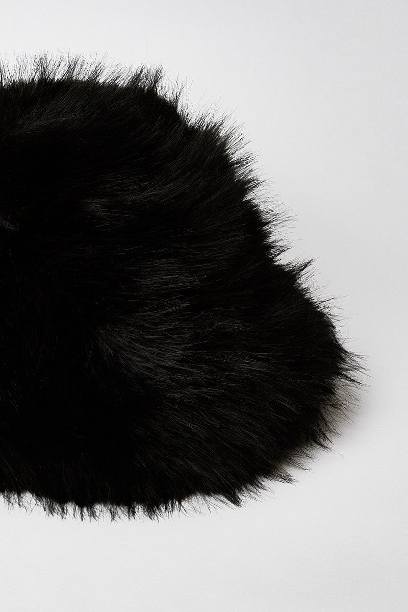 Black Faux Fur Hat for Ally Fashion