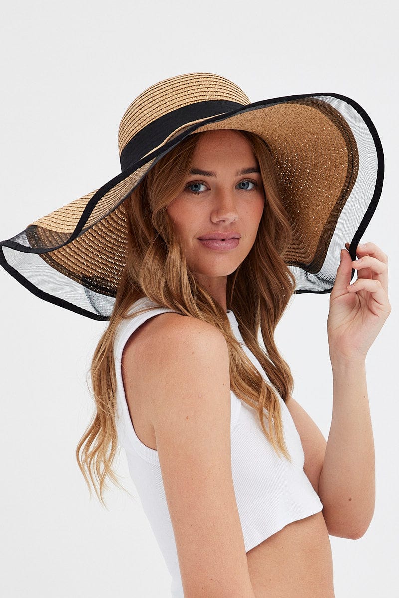 Beige Wide Brim Straw Hat for Ally Fashion