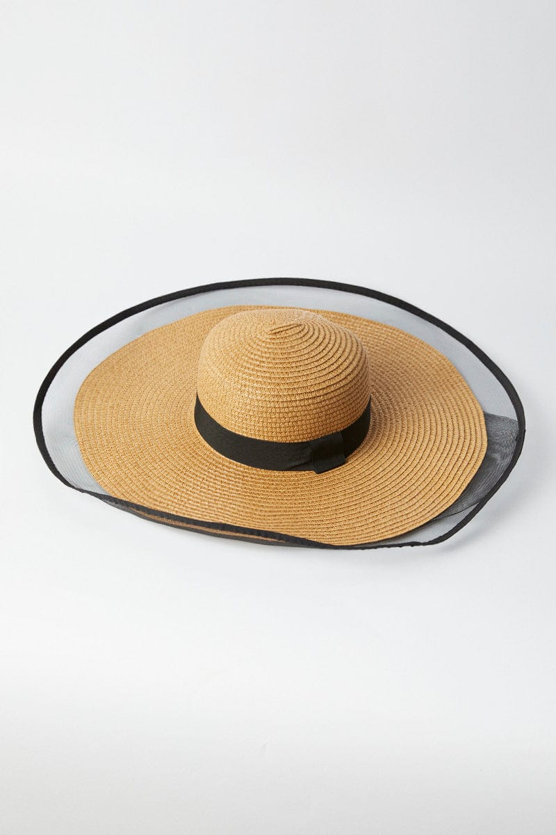 Beige Wide Brim Straw Hat for Ally Fashion