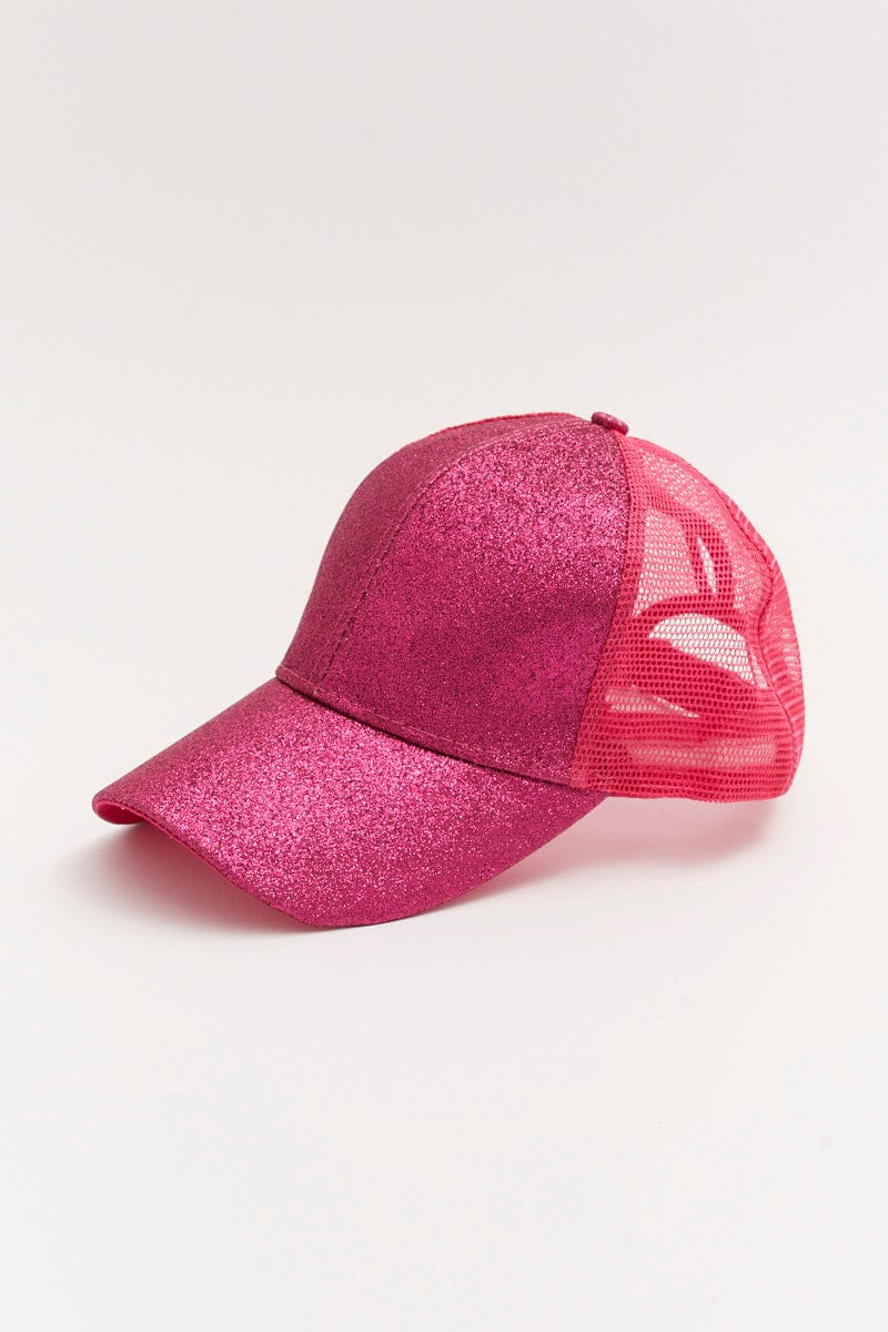 Pink Glitter Trucker Cap for Ally Fashion