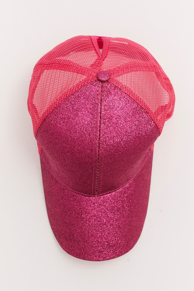 Pink Glitter Trucker Cap for Ally Fashion