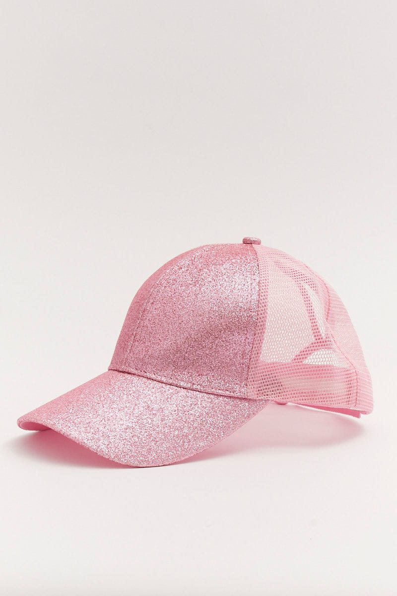 Pink Glitter Trucker Cap for Ally Fashion