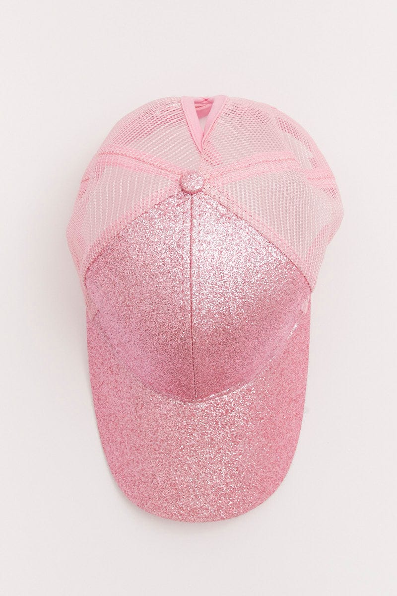 Pink Glitter Trucker Cap for Ally Fashion