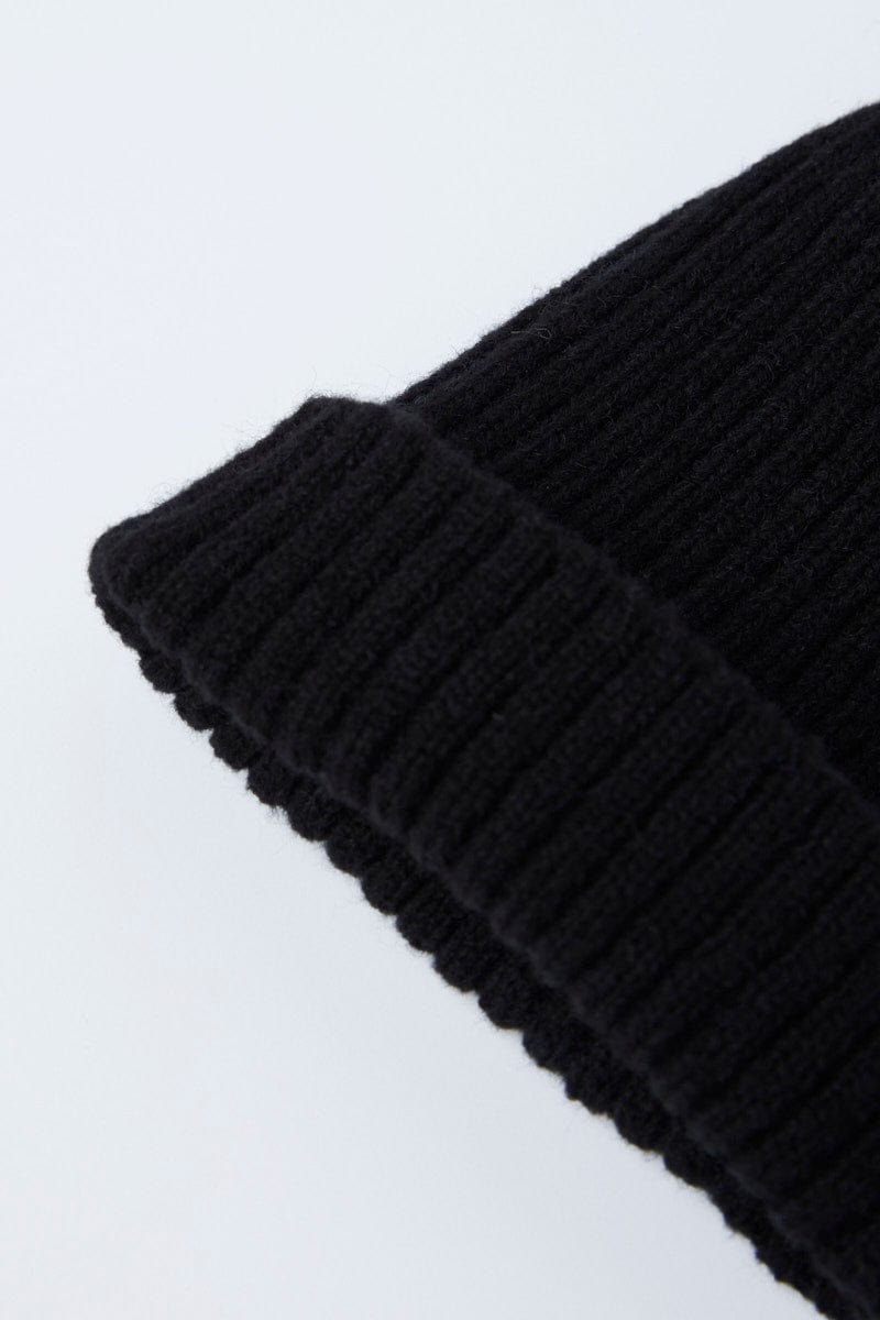 Black Rib Beanie for Ally Fashion