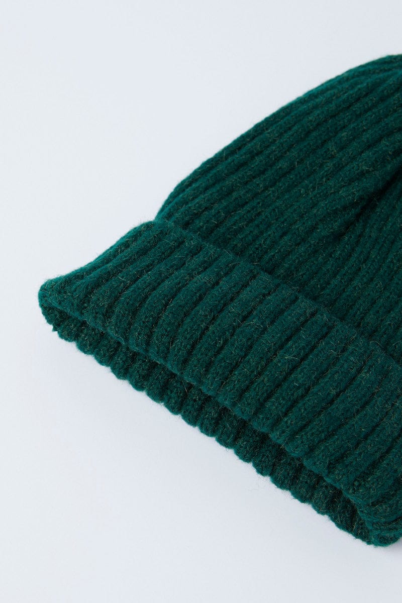 Green Rib Beanie | Ally Fashion