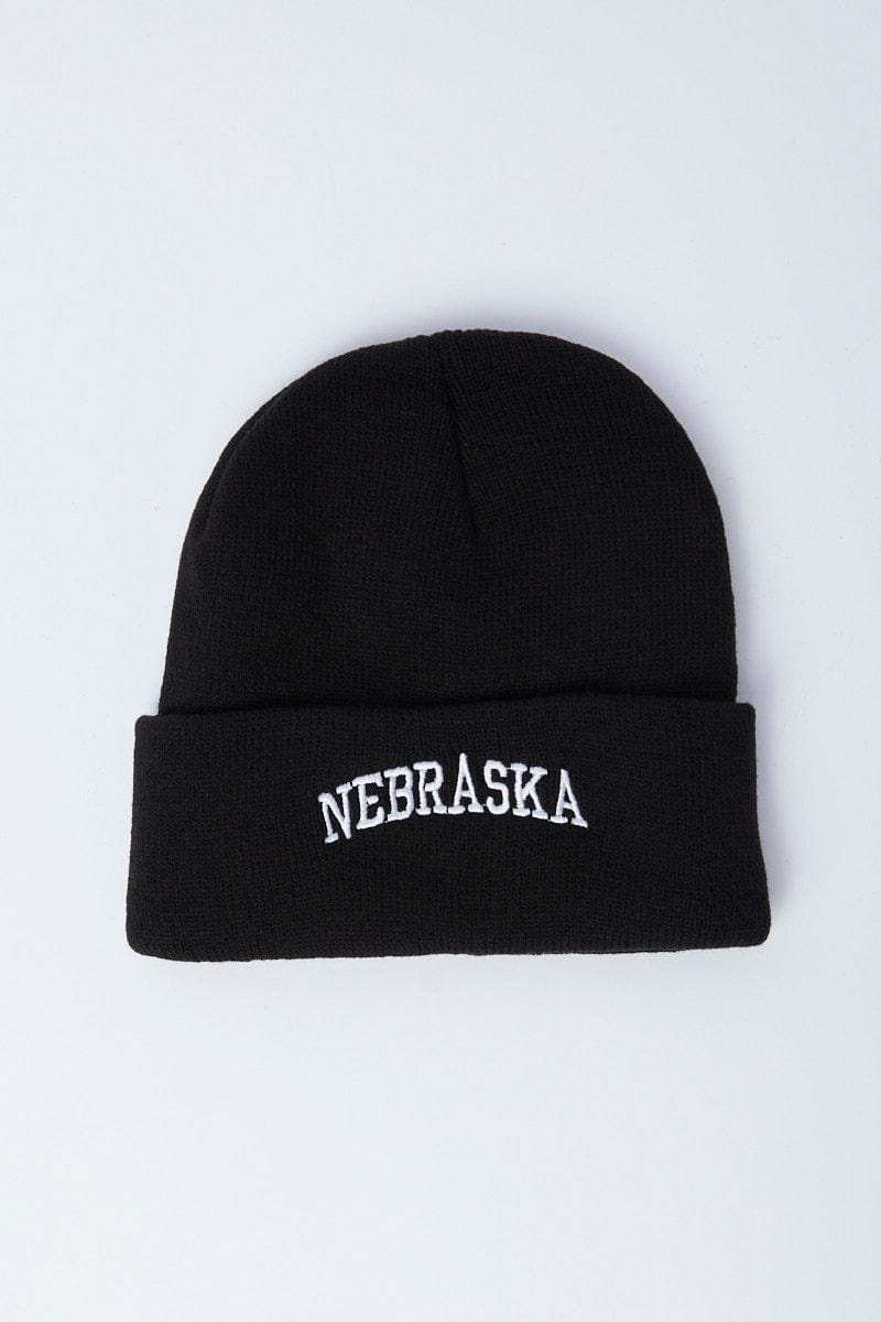 Black Nebraska Beanie for Ally Fashion